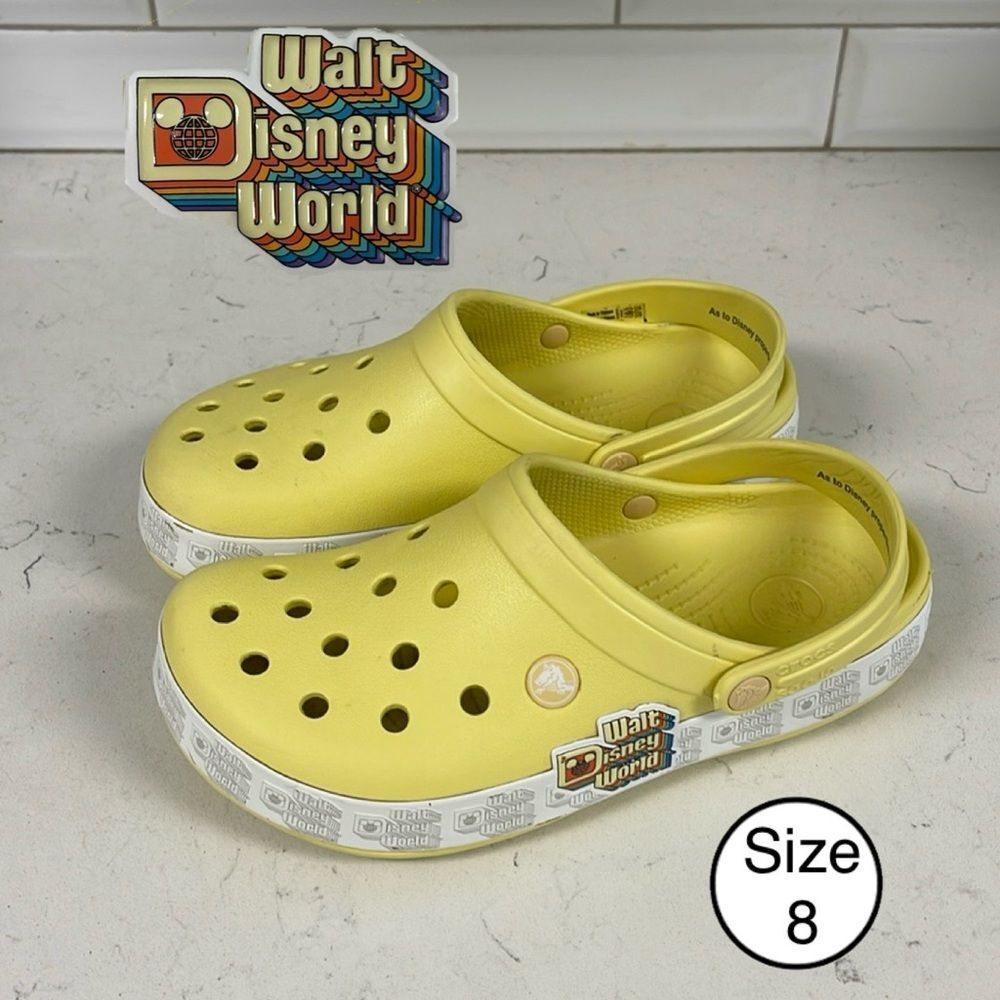 Crocs Walt Disney World Logo Retro Yellow Women’s Size 8